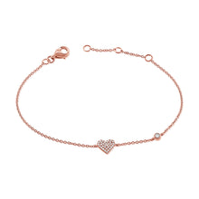 Load image into Gallery viewer, 14k Gold &amp; Diamond Heart Bracelet