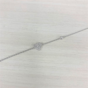 14k Gold & Diamond Heart Bracelet