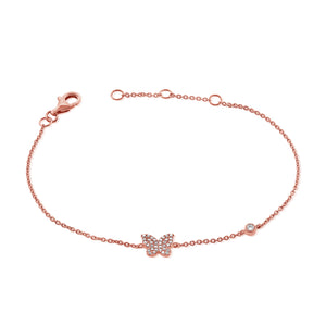 14k Gold & Diamond Butterfly Bracelet