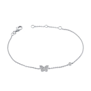 14k Gold & Diamond Butterfly Bracelet