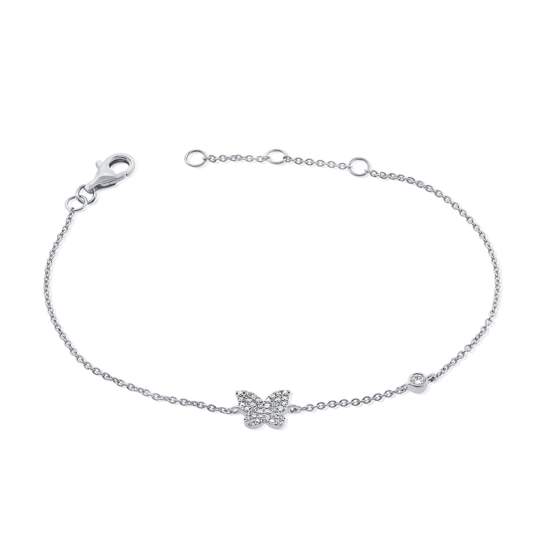 14k Gold & Diamond Butterfly Bracelet