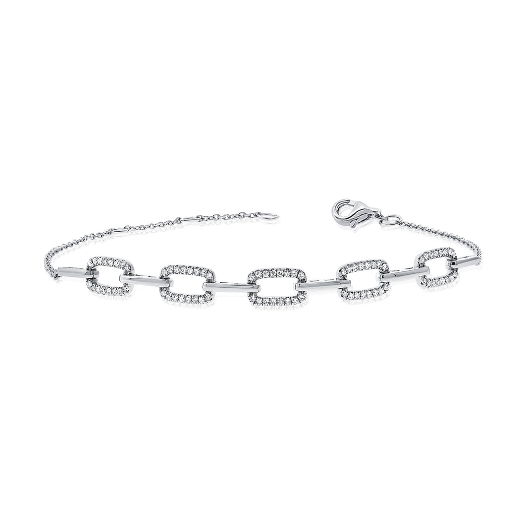 14k Gold & Diamond Link Bracelet