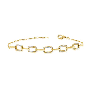 14k Gold & Diamond Link Bracelet