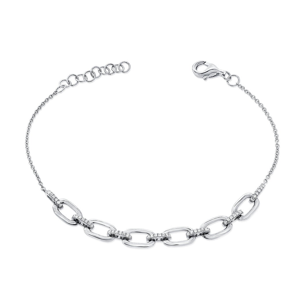 14k Gold & Diamond Link Bracelet