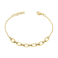 Load image into Gallery viewer, 14k Gold &amp; Diamond Link Bracelet