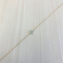Load image into Gallery viewer, 14k Gold &amp; Diamond Blue Star Bracelet