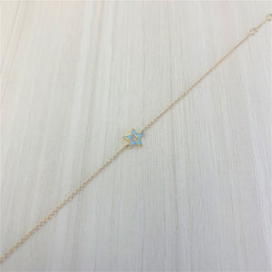 14k Gold & Diamond Blue Star Bracelet