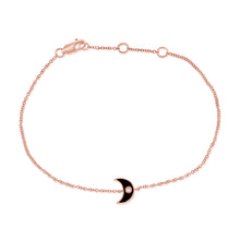 Load image into Gallery viewer, 14k Gold &amp; Diamond Black Moon Bracelet