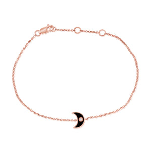 14k Gold & Diamond Black Moon Bracelet