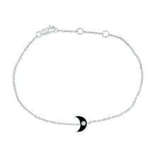 Load image into Gallery viewer, 14k Gold &amp; Diamond Black Moon Bracelet