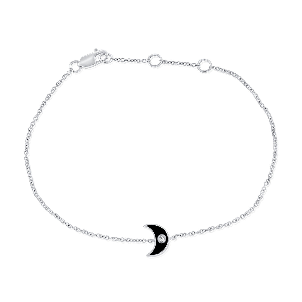 14k Gold & Diamond Black Moon Bracelet