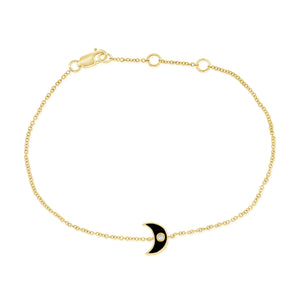 14k Gold & Diamond Black Moon Bracelet