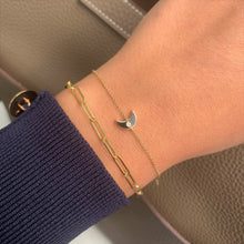 Load image into Gallery viewer, 14k Gold &amp; Diamond Black Moon Bracelet