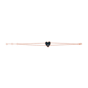 14k Gold & Diamond Heart Bracelet