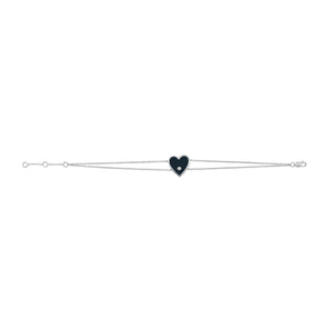 14k Gold & Diamond Heart Bracelet