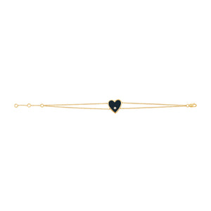 14k Gold & Diamond Heart Bracelet