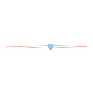 14k Gold & Diamond Heart Bracelet