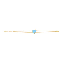 Load image into Gallery viewer, 14k Gold &amp; Diamond Heart Bracelet