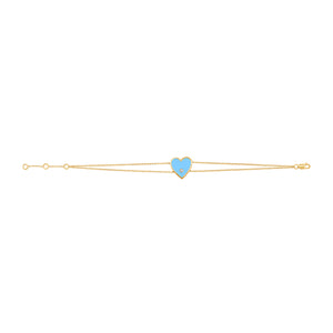 14k Gold & Diamond Heart Bracelet