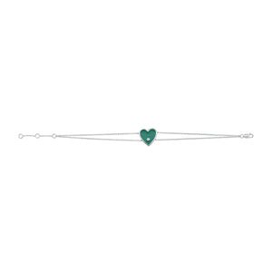 14k Gold & Diamond Heart Bracelet