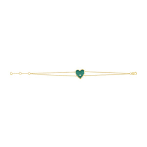 14k Gold & Diamond Heart Bracelet