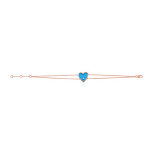 14k Gold & Diamond Heart Bracelet