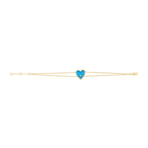 14k Gold & Diamond Heart Bracelet