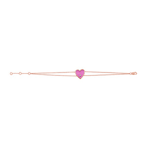 14k Gold & Diamond Heart Bracelet