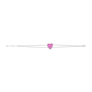 14k Gold & Diamond Heart Bracelet