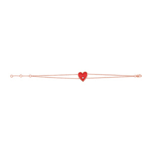 14k Gold & Diamond Heart Bracelet