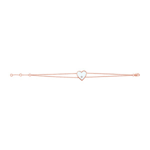 14k Gold & Diamond Heart Bracelet
