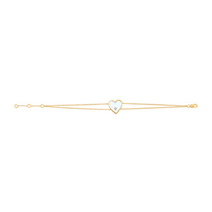 14k Gold & Diamond Heart Bracelet