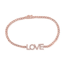 Load image into Gallery viewer, 14k Gold &amp; Diamond Love Link Bracelet