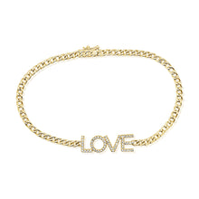Load image into Gallery viewer, 14k Gold &amp; Diamond Love Link Bracelet