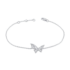 14k Gold & Diamond Butterfly Bracelet
