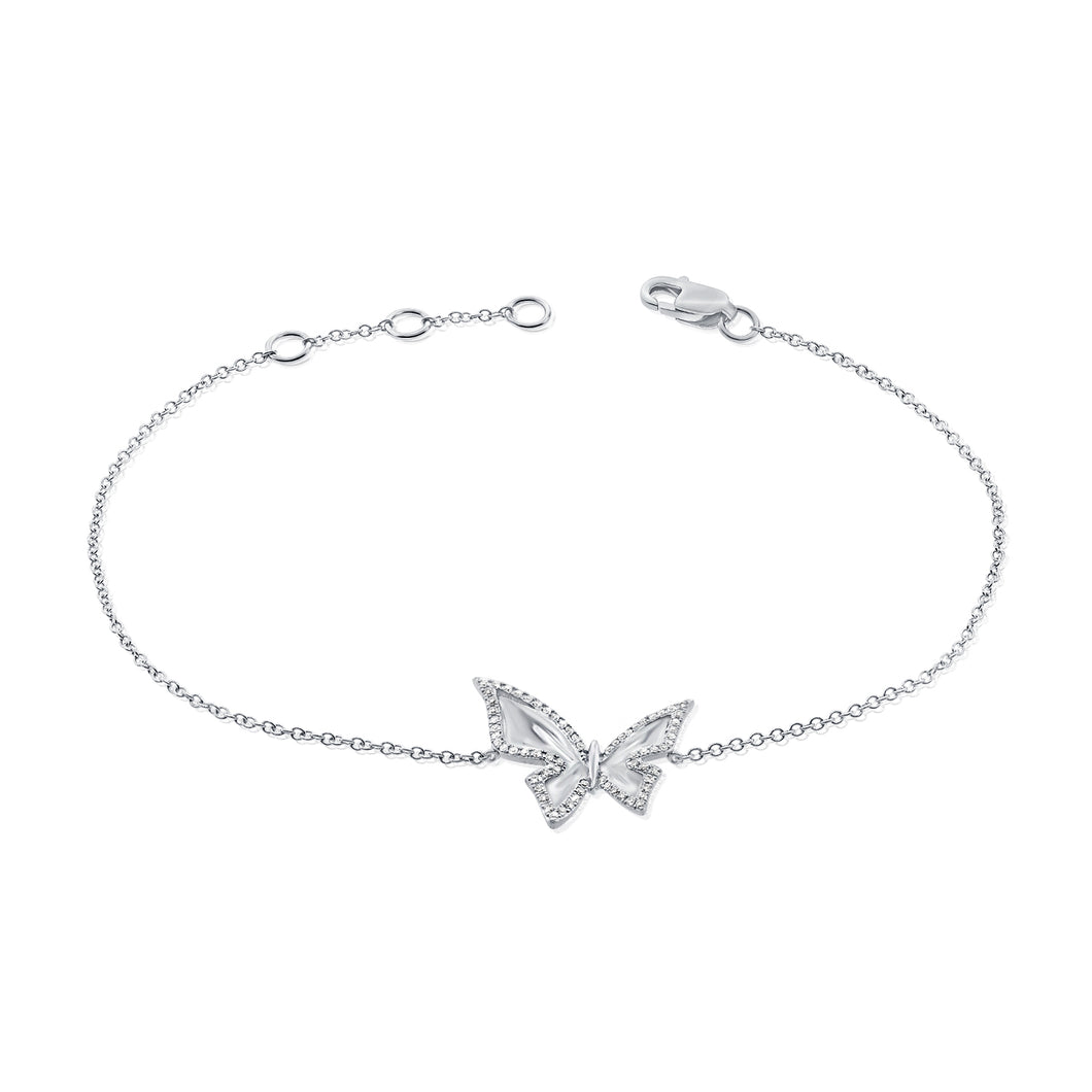 14k Gold & Diamond Butterfly Bracelet