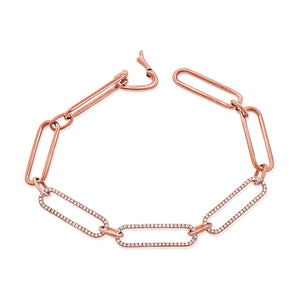 14k Gold & Diamond Link Bracelet