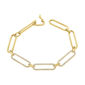 14k Gold & Diamond Link Bracelet