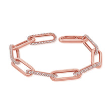 Load image into Gallery viewer, 14k Gold &amp; Diamond Paperclip Link Bracelet