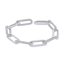 Load image into Gallery viewer, 14k Gold &amp; Diamond Paperclip Link Bracelet