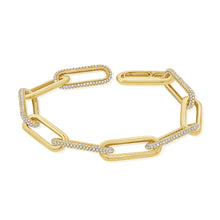 Load image into Gallery viewer, 14k Gold &amp; Diamond Paperclip Link Bracelet