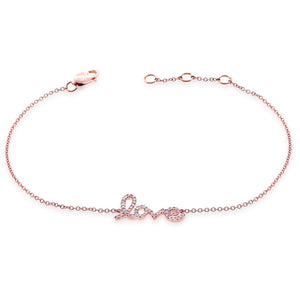 14k Gold & Diamond Script Love Bracelet