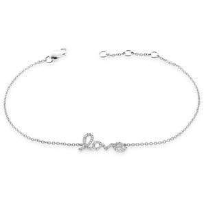 14k Gold & Diamond Script Love Bracelet