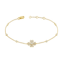 Load image into Gallery viewer, 14k Gold &amp; Diamond Flower Bracelet