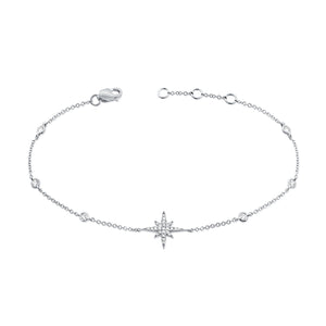 14k Gold & Diamond Star Bracelet