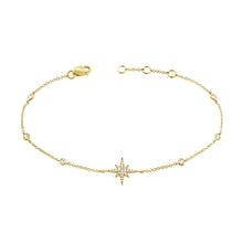 Load image into Gallery viewer, 14k Gold &amp; Diamond Star Bracelet