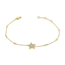 Load image into Gallery viewer, 14k Gold &amp; Diamond Star Bracelet