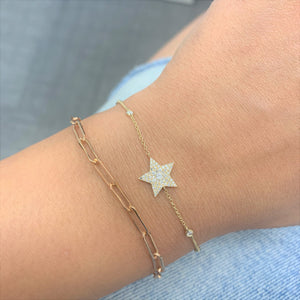 14k Gold & Diamond Star Bracelet