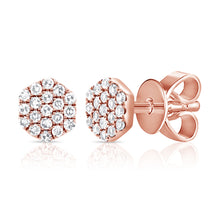 Load image into Gallery viewer, 14k Gold &amp; Diamond Cluster Earrings