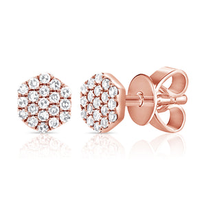 14k Gold & Diamond Cluster Earrings